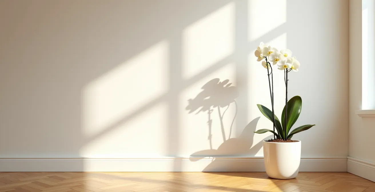 Intérieur épuré baigné de lumière naturelle symbolisant le renouveau